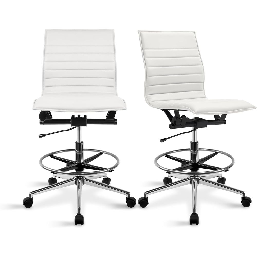 Home & Hotel Textiles Private Limited - Upholstered PU Leather Ribbed Swivel Chair
