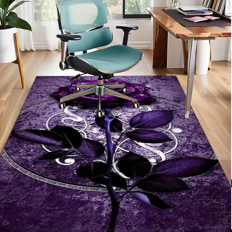 Luxury Home Textiles Usa - Purple Leaf Rug for Elegant Office