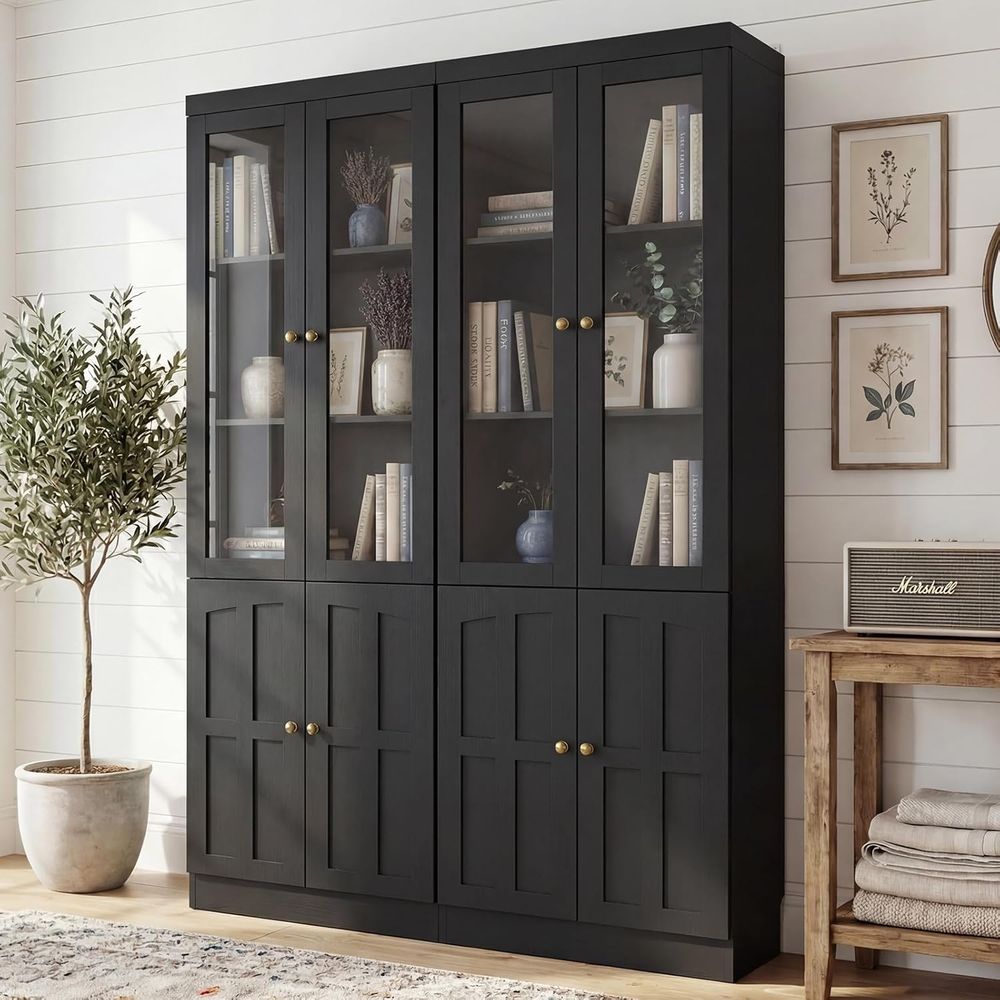 Home & Hotel Textiles Private Limited - 80 Tall Glass Door Bookcase with