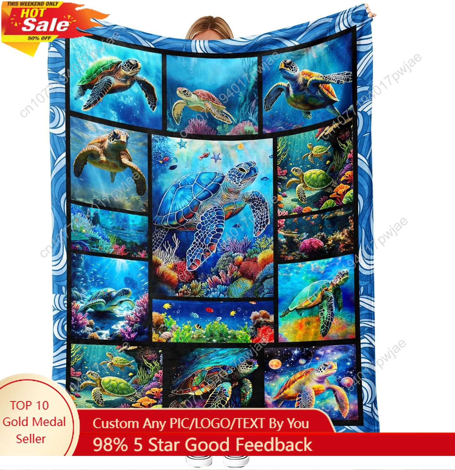 Sea Turtle Flannel Throw Blank – Home Textiles Towel recenzja i cena