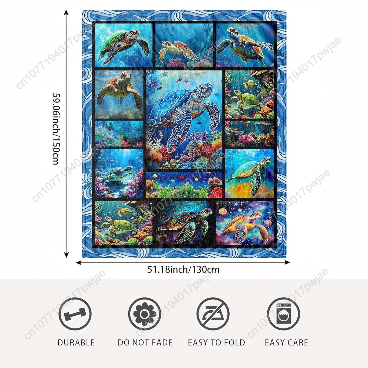 Sea Turtle Flannel Throw Blank – Home Textiles Towel recenzja i cena