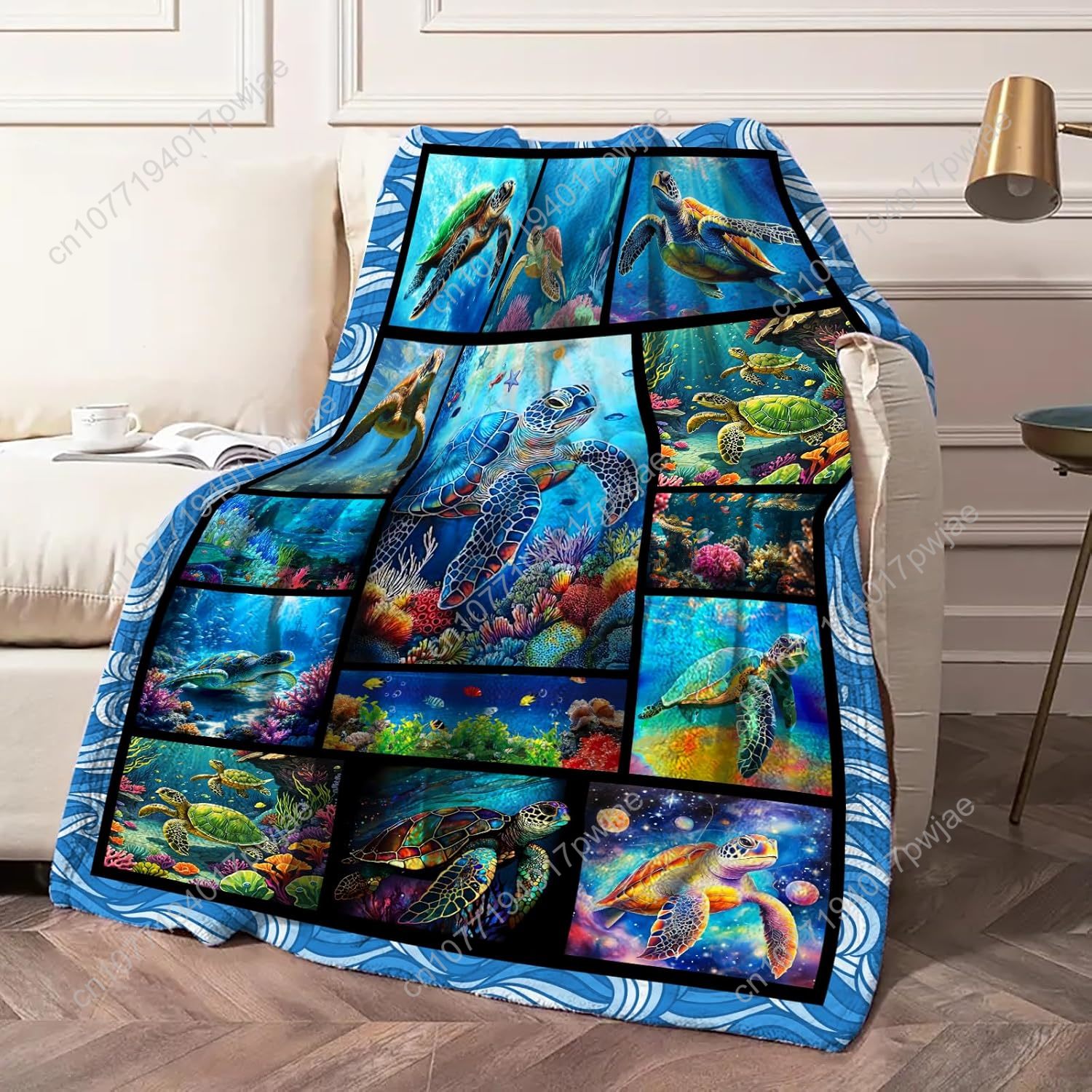 Sea Turtle Flannel Throw Blank – Home Textiles Towel recenzja i cena