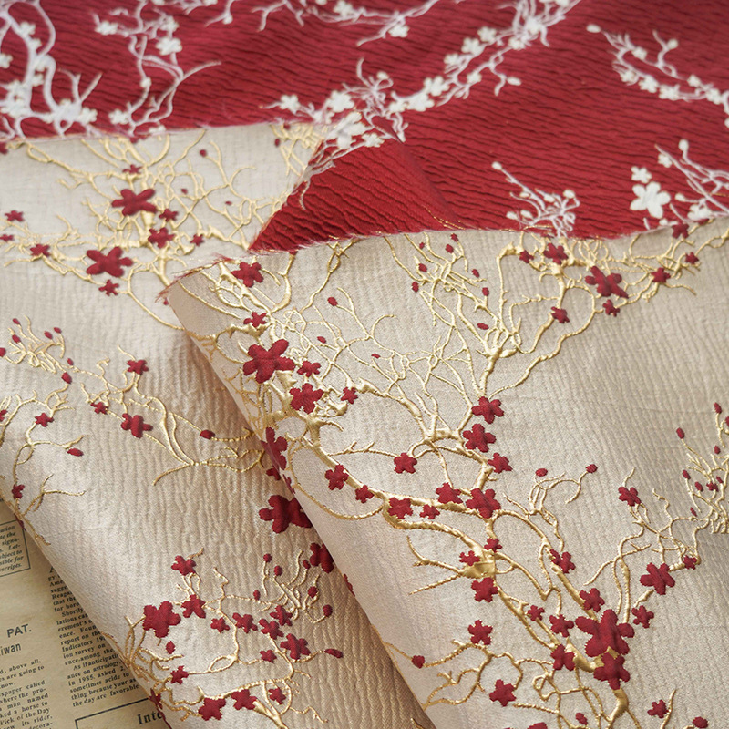 Luxury Red Plum Blossom Jacqua – Luxury Home Textiles Usa recenzja i cena