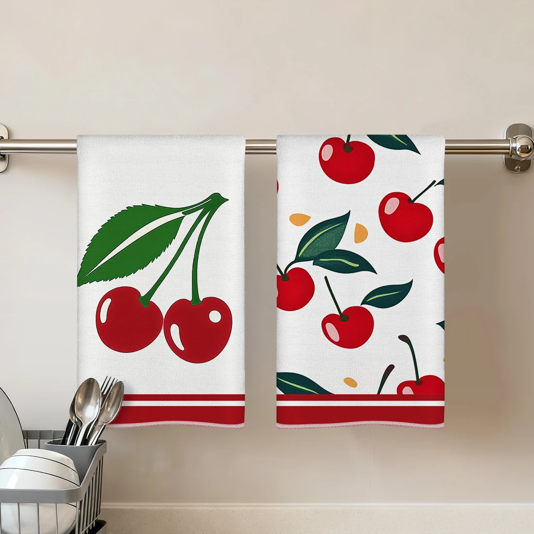 2 Pcs Cherry Pattern Printed K – Home Textiles Towel recenzja i cena