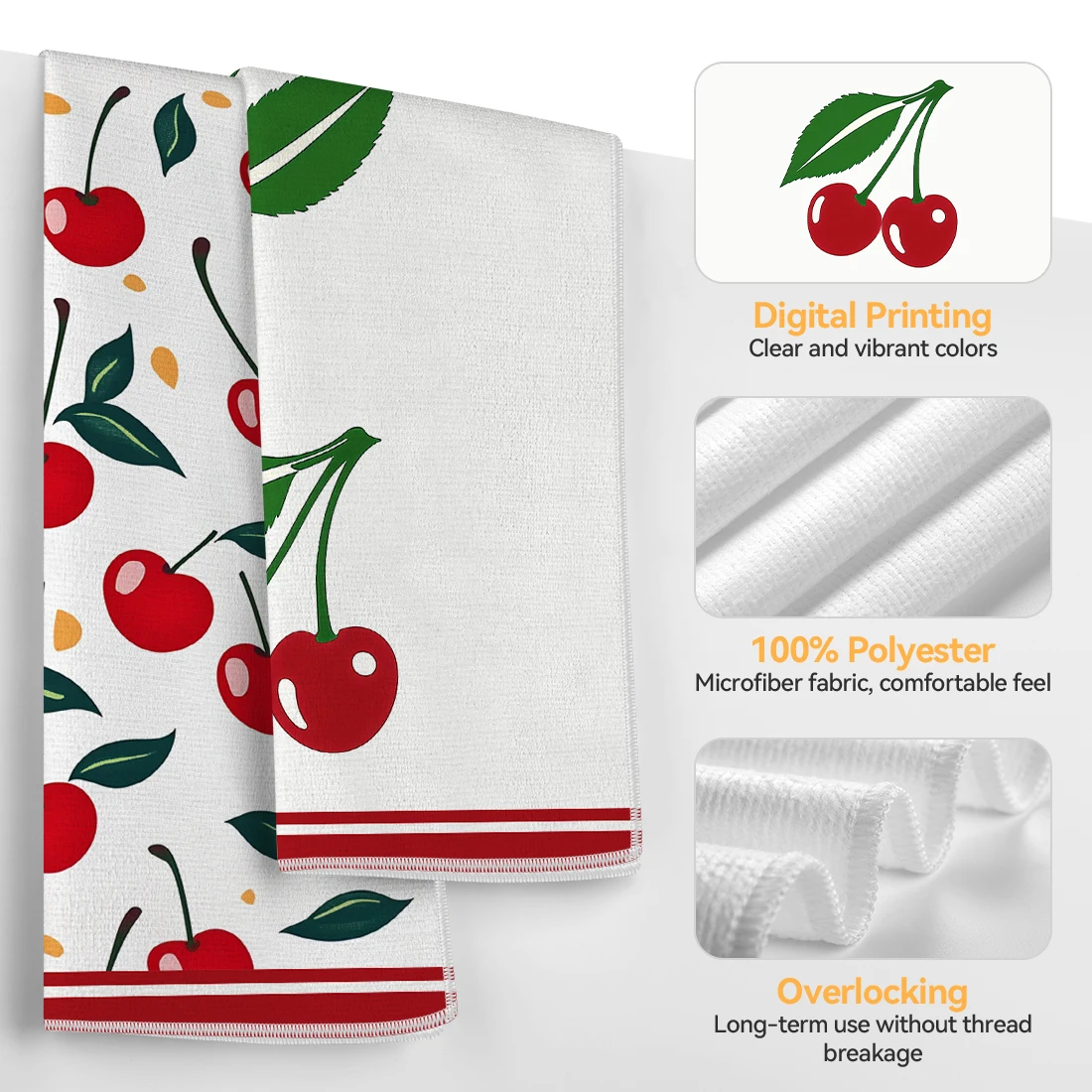 2 Pcs Cherry Pattern Printed K – Home Textiles Towel recenzja i cena