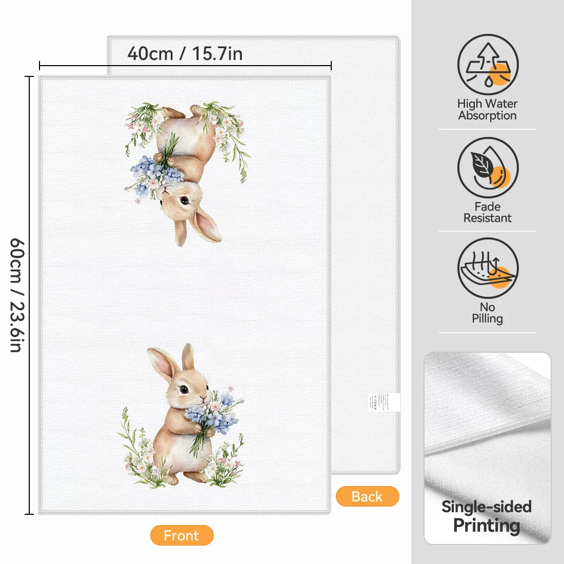 2 Pcs Easter Bunny Printed Kit – Home Textiles Towel recenzja i cena