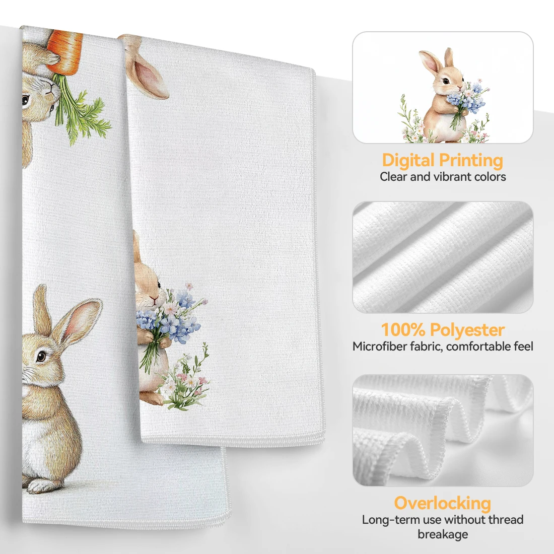 2 Pcs Easter Bunny Printed Kit – Home Textiles Towel recenzja i cena