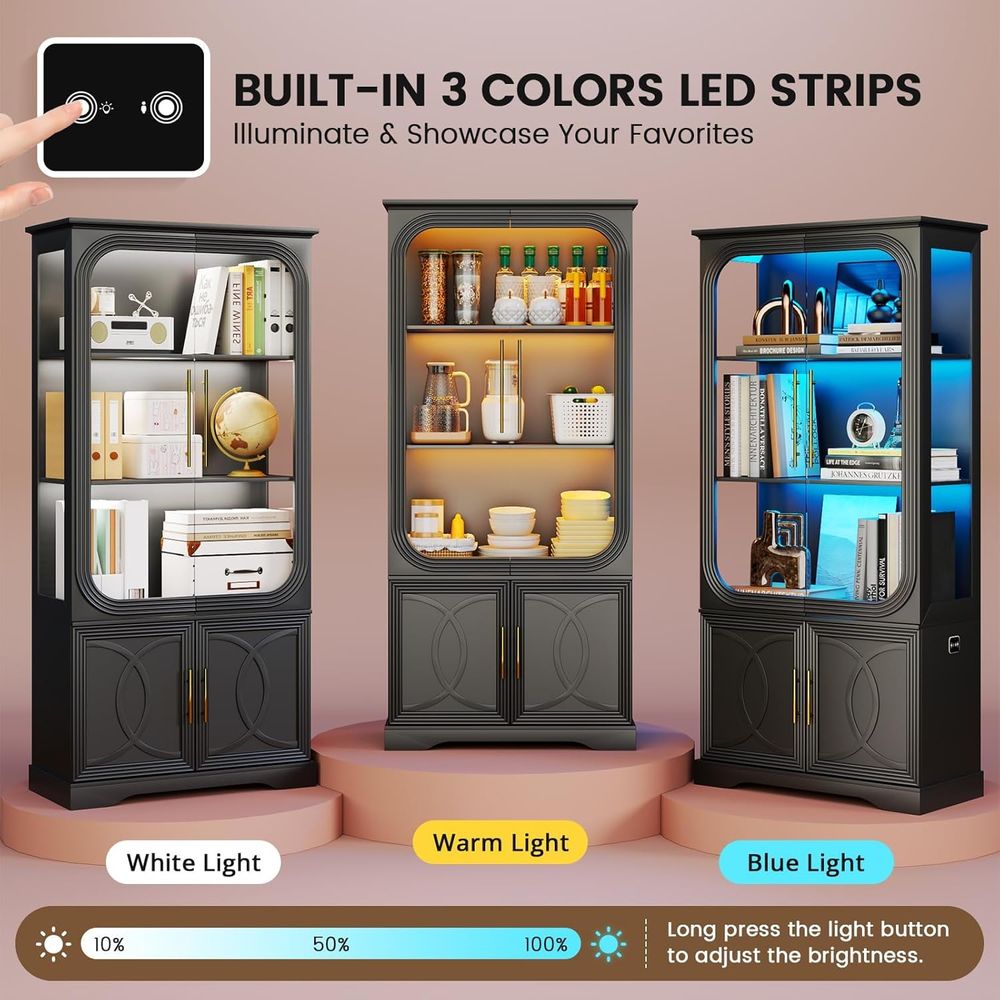 69 Tall Glass Display Cabinet  – Home & Hotel Textiles Private Limited recenzja i cena
