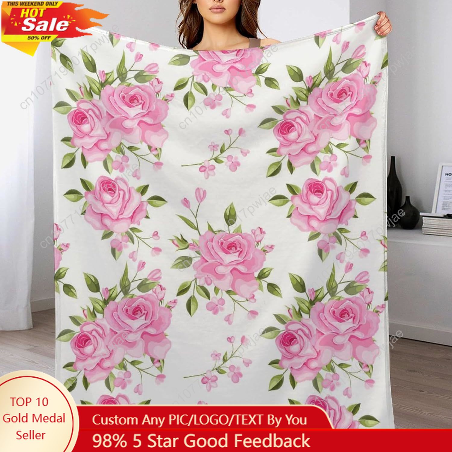 Pink Flower Throw Blanket Flor – Home Textiles Towel recenzja i cena