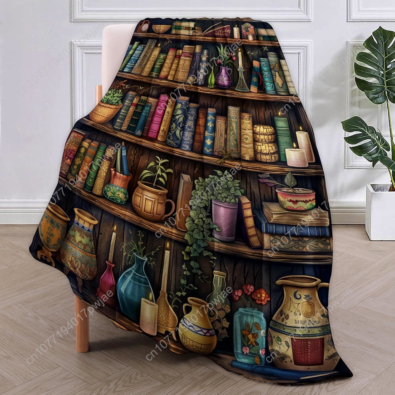 Vintage Bookshelf Blanket Read – Home Textiles Towel recenzja i cena