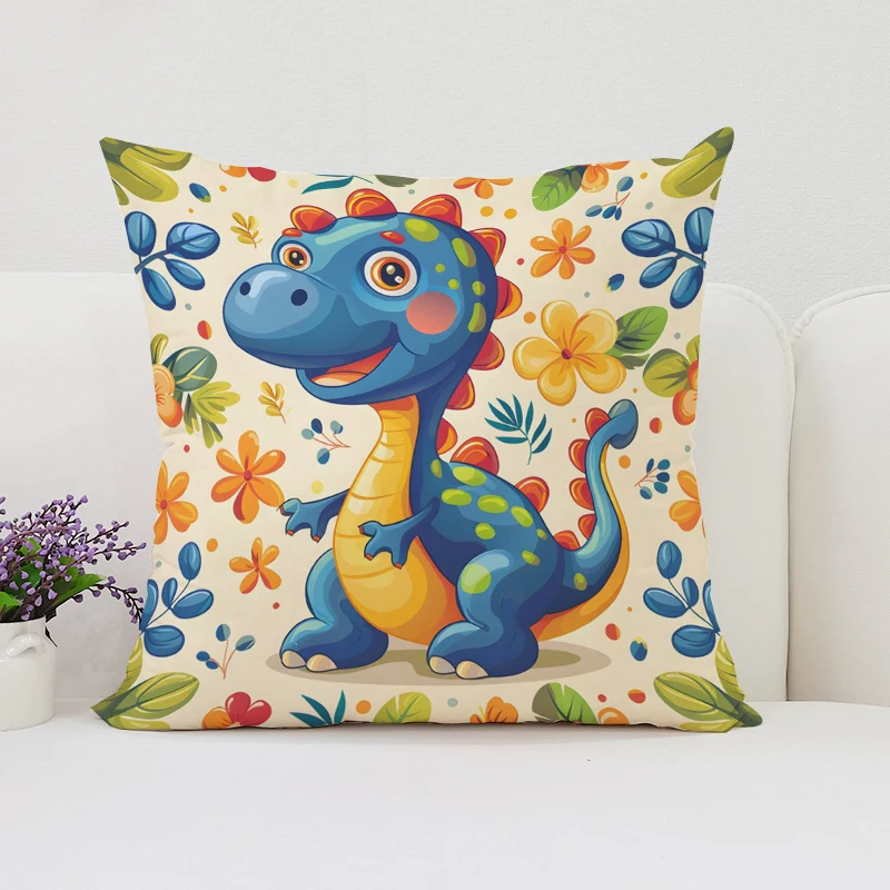 Dinosaur Land throw pillow cov – Home Landing Textiles recenzja i cena