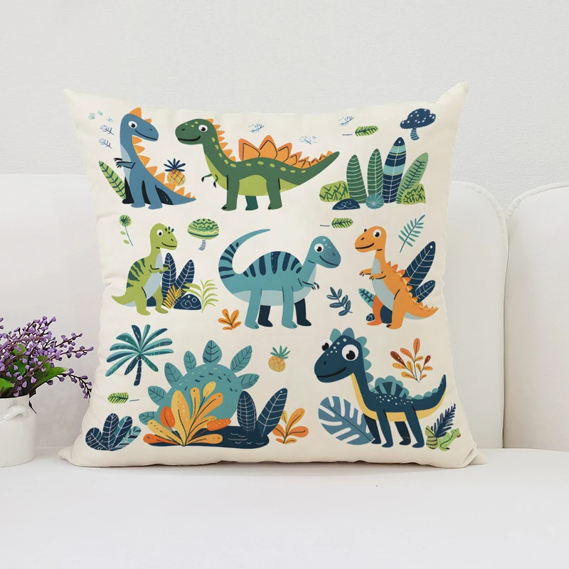Dinosaur Land throw pillow cov – Home Landing Textiles recenzja i cena