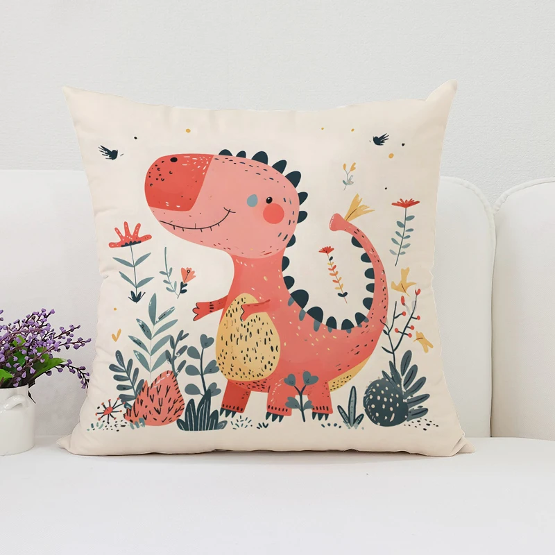 Dinosaur Land throw pillow cov – Home Landing Textiles recenzja i cena