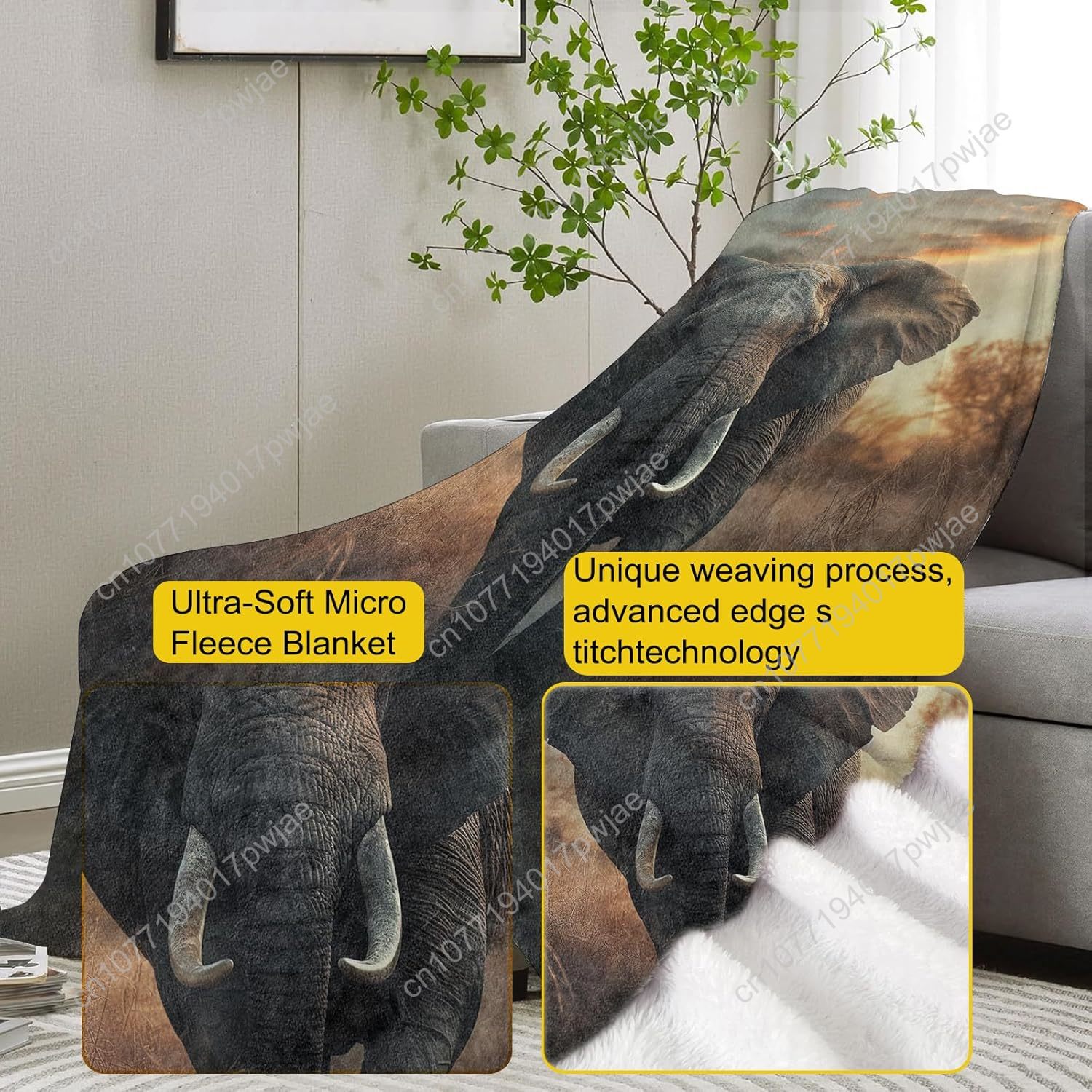 Elephant Fleece Blanket, Reali – Home Textiles Towel recenzja i cena