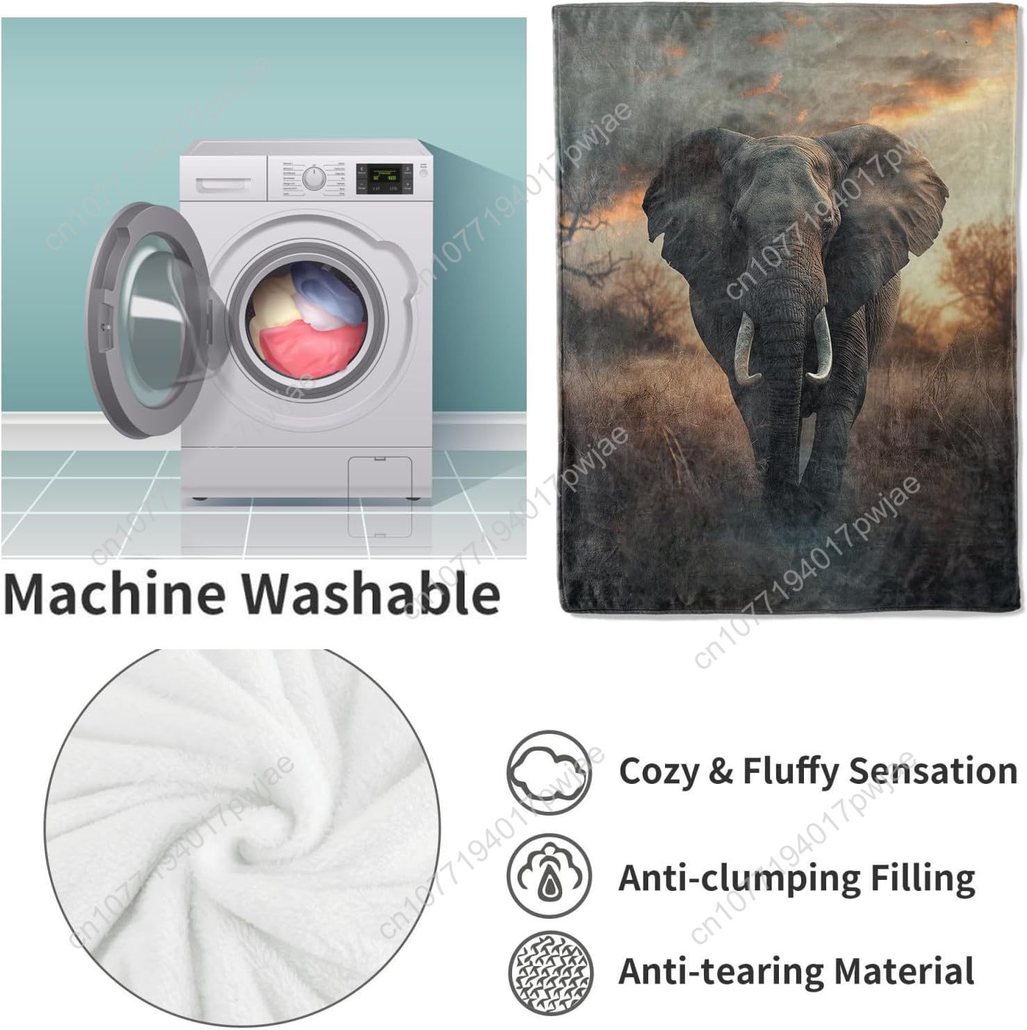 Elephant Fleece Blanket, Reali – Home Textiles Towel recenzja i cena