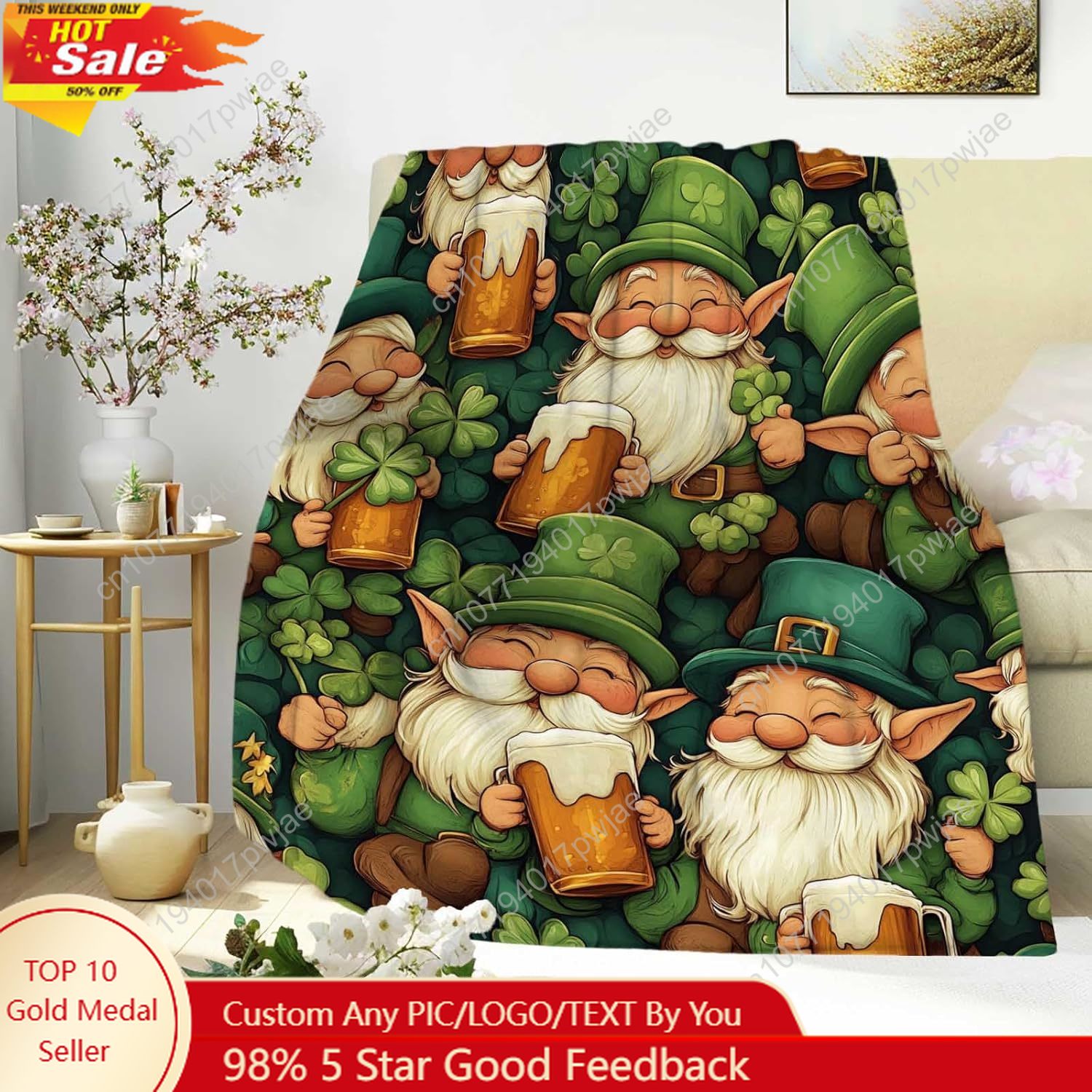 St. Patrick’s Day Gnome Throw  – Home Textiles Towel recenzja i cena
