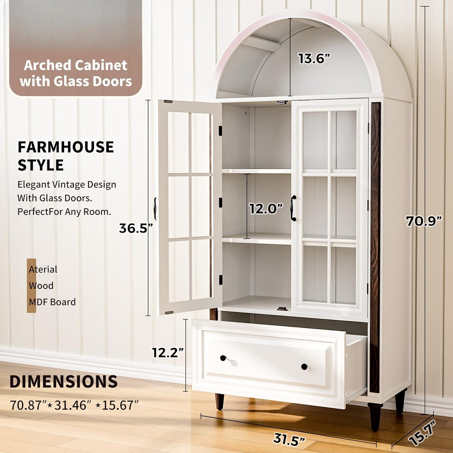 71” Handcrafted Arched Bookcas – Home & Hotel Textiles Private Limited recenzja i cena