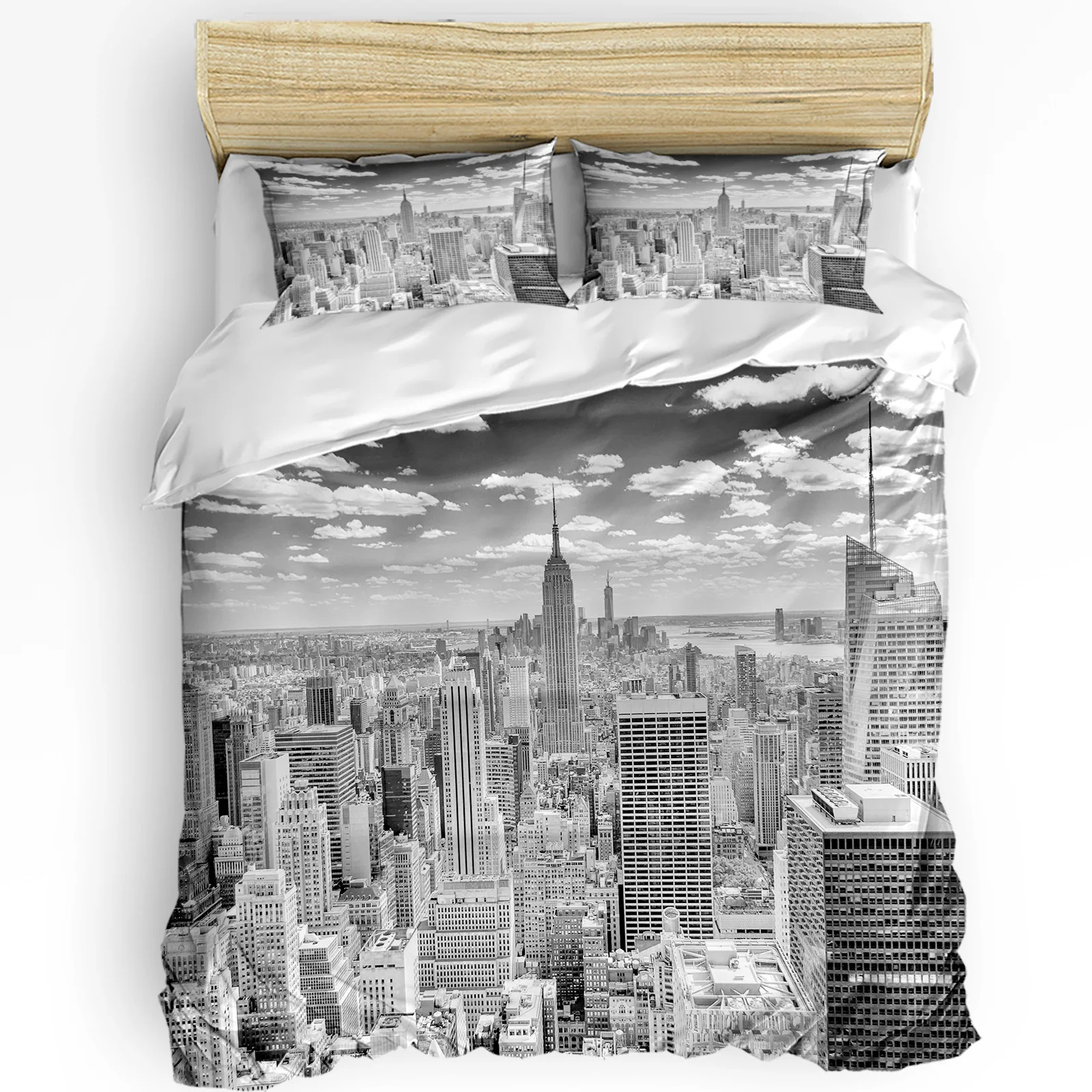 3pcs Bedding Set Grey New York – Home Textiles New York recenzja i cena
