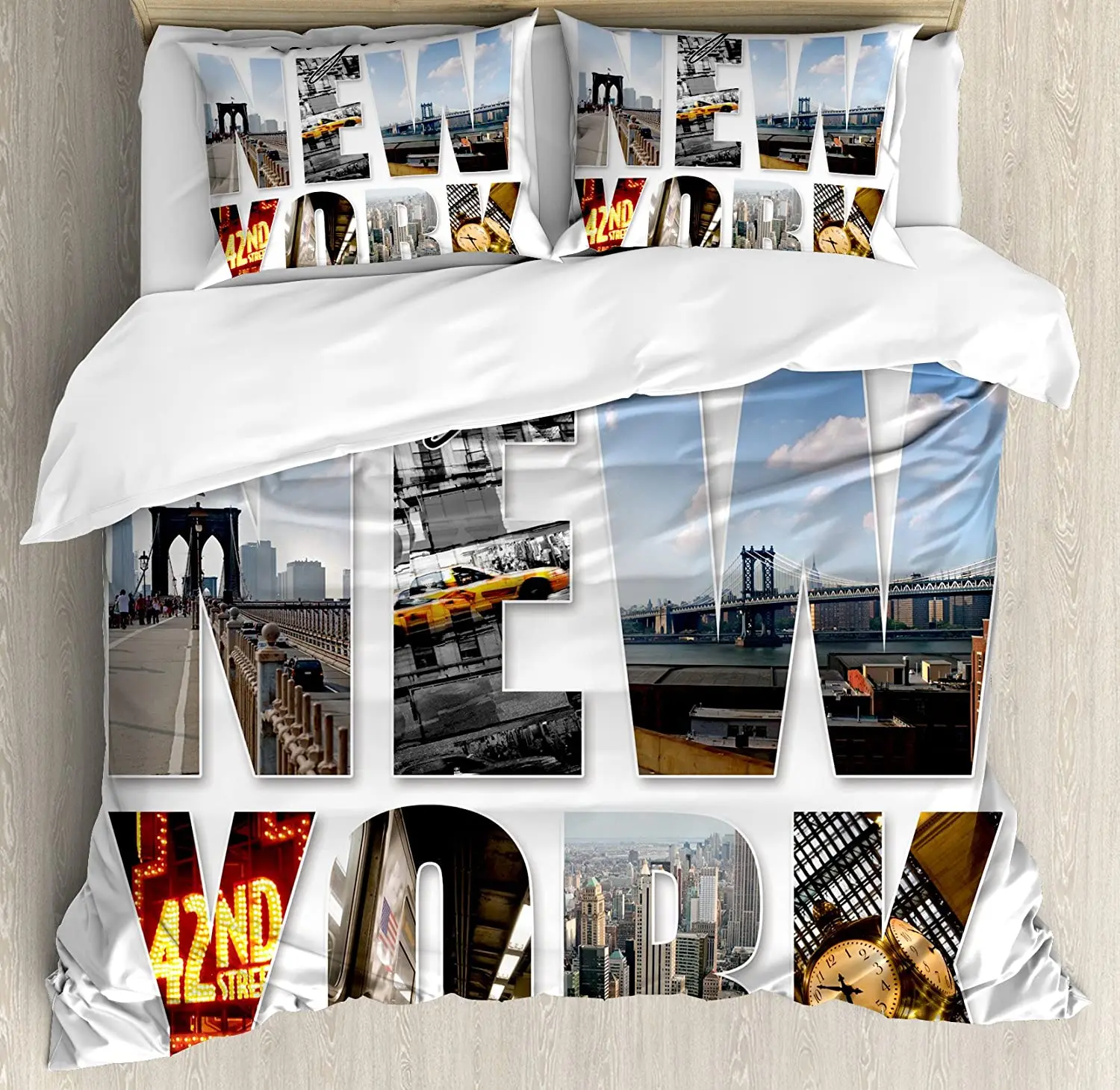 3pcs Bedding Set Grey New York – Home Textiles New York recenzja i cena