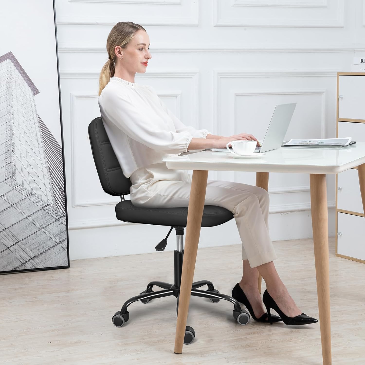 Armless Home Office Desk Chair – Home & Hotel Textiles Private Limited recenzja i cena