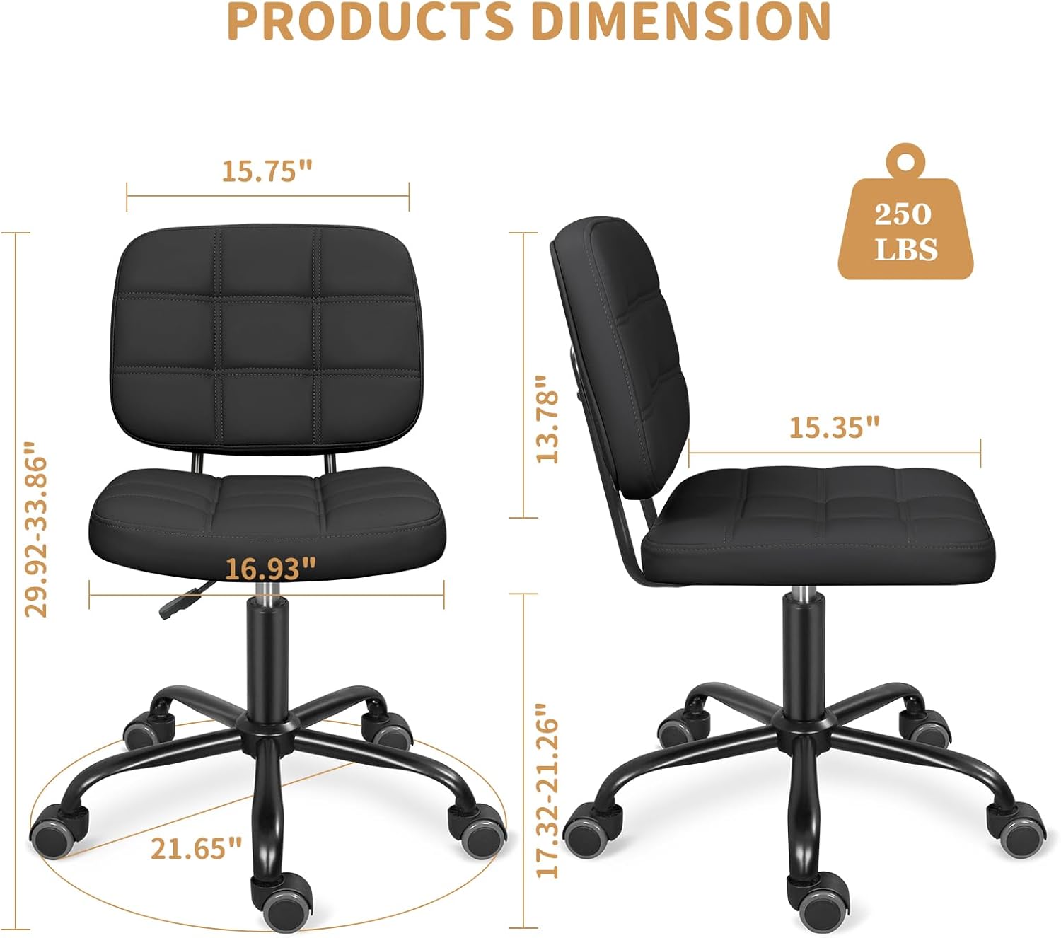Armless Home Office Desk Chair – Home & Hotel Textiles Private Limited recenzja i cena