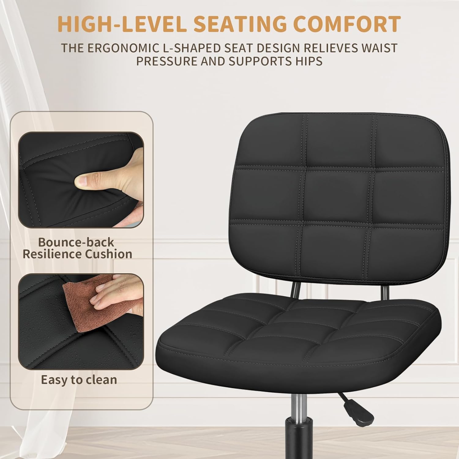Armless Home Office Desk Chair – Home & Hotel Textiles Private Limited recenzja i cena