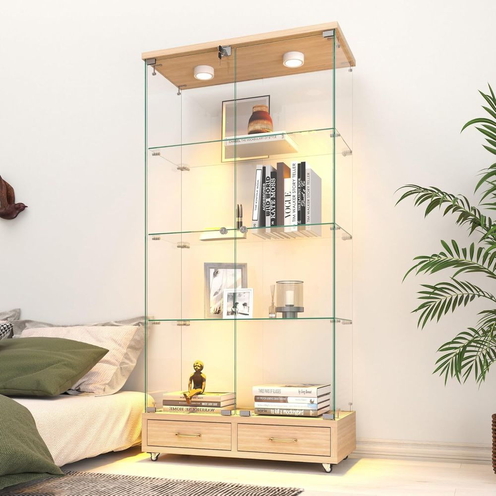 4-Tier Glass Cabinet with LED  – Home & Hotel Textiles Private Limited recenzja i cena