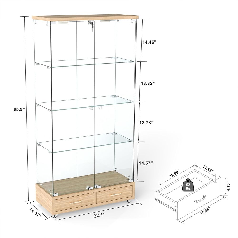 4-Tier Glass Cabinet with LED  – Home & Hotel Textiles Private Limited recenzja i cena