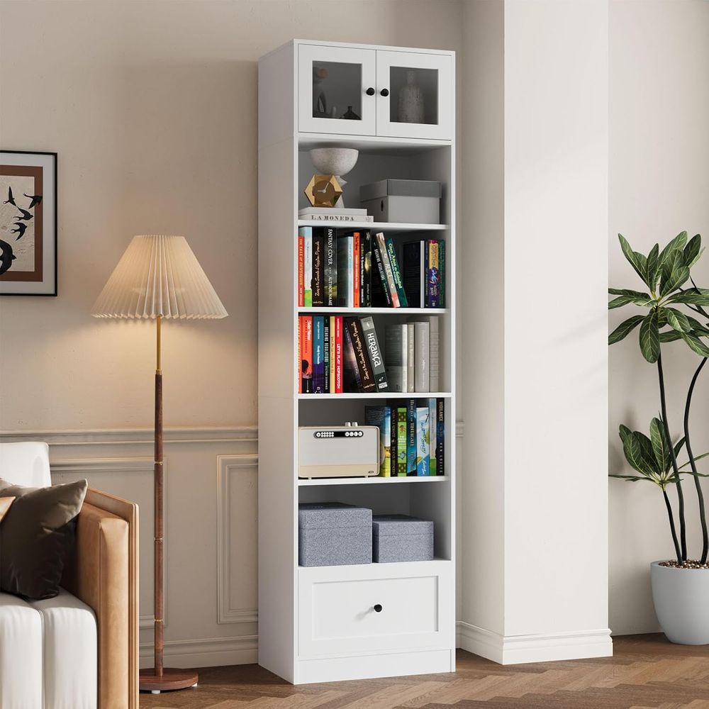 7-Tier Glass Door Bookcase, 85 – Home & Hotel Textiles Private Limited recenzja i cena