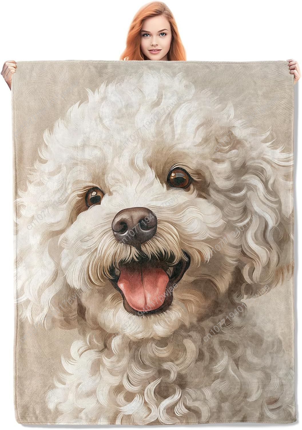 Joyful Poodle Portrait Blanket – Home Textiles Towel recenzja i cena