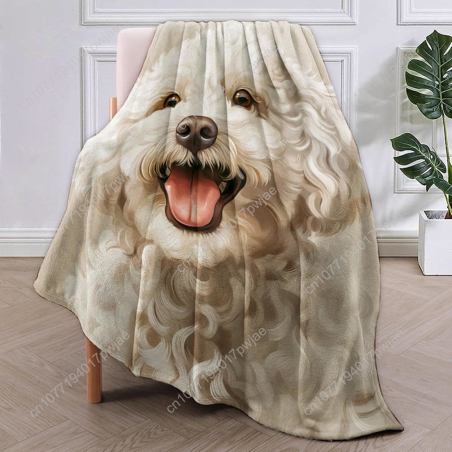 Joyful Poodle Portrait Blanket – Home Textiles Towel recenzja i cena