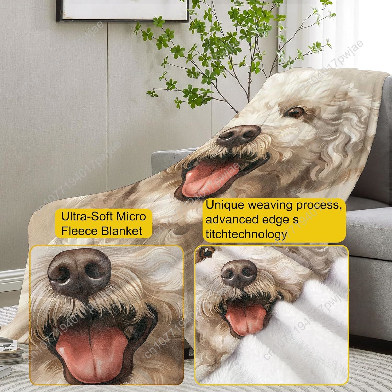 Joyful Poodle Portrait Blanket – Home Textiles Towel recenzja i cena