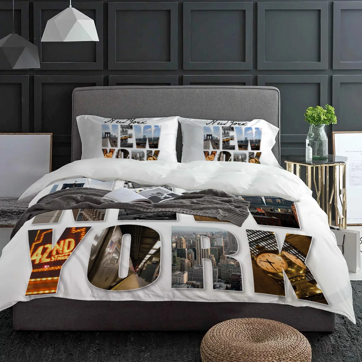 New York English Text Landscap – Home Textiles New York recenzja i cena