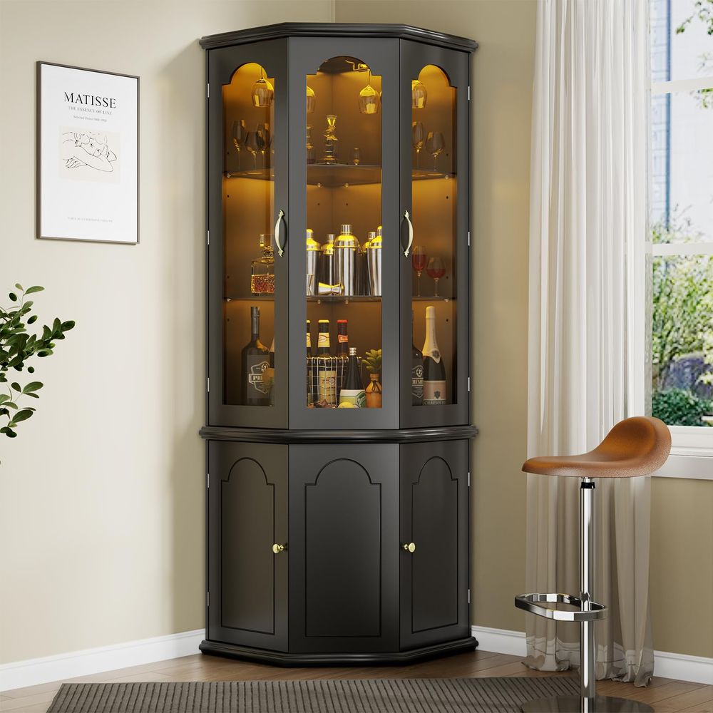 Corner Bar Cabinet w LED Light – Home & Hotel Textiles Private Limited recenzja i cena